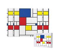 Adults Puzzle Game Challenging Puzzles,Jigsaw Puzzles 1000 Pieces,Mondrian Minimalist De Stijl Modern Art