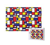 Adults Puzzle Game Challenging Puzzles,Jigsaw Puzzles 1000 Pieces,Mondrian Pattern Printing