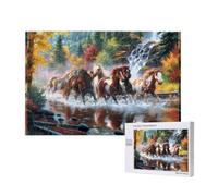 Adults Puzzle Game Challenging Puzzles,Jigsaw Puzzles 1000 Pieces,Native American Indians Horses