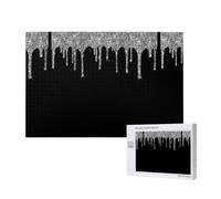 Adults Puzzle Game Challenging Puzzles,Jigsaw Puzzles 1000 Pieces,Silver Glitter Drips Sparkle Black