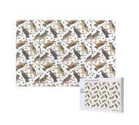 Adults Puzzle Game Challenging Puzzles,Jigsaw Puzzles 1000 Pieces,Trotting German Shepherd Dogs And Paw Prints
