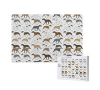 Adults Puzzle Game Challenging Puzzles,Jigsaw Puzzles 1000 Pieces,Trotting Whippet Border Pattern