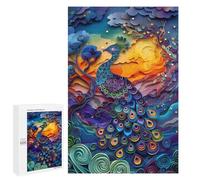 Adults Puzzles 1000 PCS Jigsaws Abstract Colorful Peacock Puzzle for Adults Toy Wall Decor Stress Reliever Difficult And Challenge 1000 PCS