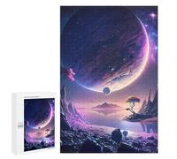Adults Puzzles 1000 PCS Jigsaws Alien Lake with Giant Planet Jigsaw for Adults Toy Wall Decor Perfect Decoration Parent-child Interaction 1000 PCS