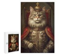 Adults Puzzles 1000 PCS Jigsaws Anthropomorphic King Cat Jigsaw for Adults Anti-Stress Toys But Fun And Humorous Parent-child Interaction 1000 PCS