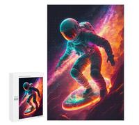 Adults Puzzles 1000 PCS Jigsaws Astronaut Surfing Galaxy Jigsaw for Adults Toy Wall Decor Perfect Decoration Parent-child Interaction 1000 PCS