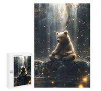 Adults Puzzles 1000 PCS Jigsaws Bear Meditating Waterfall Jigsaw for Adults Anti-Stress Toys But Fun And Humorous Parent-child Interaction 1000 PCS