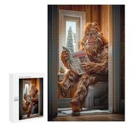 Adults Puzzles 1000 PCS Jigsaws Bigfoot on The Toilet Puzzle for Adults Brain Teaser Game Analysis And Logic Parent-child Interaction 1000 PCS