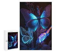 Adults Puzzles 1000 PCS Jigsaws Bioluminescent Butterflies Puzzle for Adults Brain Teaser Game Analysis And Logic Parent-child Interaction 1000 PCS