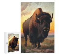 Adults Puzzles 1000 PCS Jigsaws Bison at Sunset Jigsaw for Adults Anti-Stress Toys But Fun And Humorous Parent-child Interaction 1000 PCS