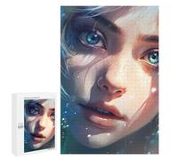 Adults Puzzles 1000 PCS Jigsaws Blue-Eyed Dream Portrait -1 Puzzle for Adults Brain Teaser Game Analysis And Logic Parent-child Interaction 1000 PCS