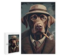 Adults Puzzles 1000 PCS Jigsaws Brown Labrador Gangster Jigsaw Puzzle Family Games Enhance Memory Unique Gifts for Birthday And Christmas 1000 PCS