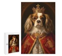 Adults Puzzles 1000 PCS Jigsaws Cavalier Dog The Pope Jigsaw Puzzle Family Games Enhance Memory Unique Gifts for Birthday And Christmas 1000 PCS