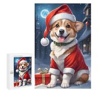 Adults Puzzles 1000 PCS Jigsaws Christmas Dog Corgi Puzzle for Adults Brain Teaser Game Analysis And Logic Parent-child Interaction 1000 PCS