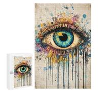 Adults Puzzles 1000 PCS Jigsaws Colorful Abstract Eye Art Print Jigsaw Puzzles for Teenagers Precision Cutting Parent-child Interaction Beautiful Design Game 1000 PCS