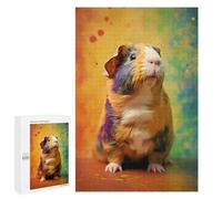 Adults Puzzles 1000 PCS Jigsaws Colorful Guinea Pig Portrait Jigsaw for Adults Toy Wall Decor Perfect Decoration Parent-child Interaction 1000 PCS