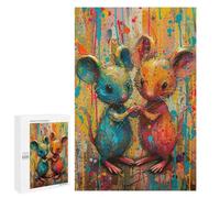 Adults Puzzles 1000 PCS Jigsaws Colorful Mouse Art Print-4 Jigsaw Puzzles for Teenagers Precision Cutting Parent-child Interaction Beautiful Design Game 1000 PCS