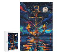 Adults Puzzles 1000 PCS Jigsaws Colorful Night Anchor Reflection -1 Jigsaw Puzzles for Teenagers Precision Cutting Parent-child Interaction Beautiful Design Game 1000 PCS