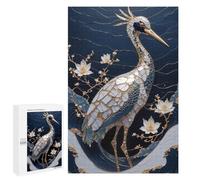 Adults Puzzles 1000 PCS Jigsaws Crane Bird Kintsugi Art Puzzle for Adults Brain Teaser Game Analysis And Logic Parent-child Interaction 1000 PCS