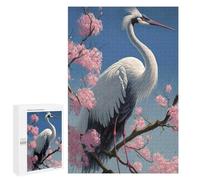 Adults Puzzles 1000 PCS Jigsaws Crane Sakura Flowers Japan Puzzle for Adults Brain Teaser Game Analysis And Logic Parent-child Interaction 1000 PCS