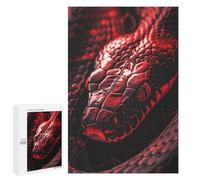Adults Puzzles 1000 PCS Jigsaws Crimson Red Cobra Jigsaw Puzzle Brain Teaser Game A Work of Art Birthday And Unique Gifts 1000 PCS
