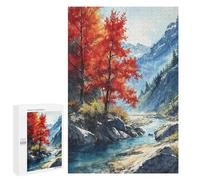 Adults Puzzles 1000 PCS Jigsaws Crimson River Harmony Teenagers Puzzles Hands-on Game Hand Speed Race Parent-child Interaction 1000 PCS