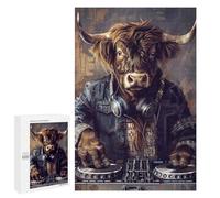 Adults Puzzles 1000 PCS Jigsaws DJ Bull Illustration Puzzle for Adults Toy Wall Decor Stress Reliever Difficult And Challenge 1000 PCS
