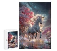 Adults Puzzles 1000 PCS Jigsaws Enchanted Unicorn Forest -1 Jigsaw Puzzles for Teenagers Precision Cutting Parent-child Interaction Beautiful Design Game 1000 PCS