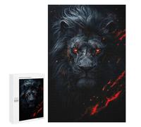 Adults Puzzles 1000 PCS Jigsaws Evil Black Lion Adult Jigsaw Puzzle Family Games Stress Reliever Parent-child Interaction 1000 PCS