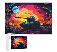 Adults Puzzles 1000 PCS Jigsaws Fantasy Tank Landscape Jigsaw Puzzle Brain Teaser Game A Work of Art Birthday And Unique Gifts 1000 PCS