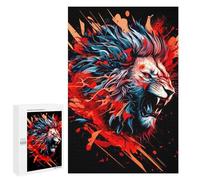 Adults Puzzles 1000 PCS Jigsaws Fiery Lion's Roar -3 Jigsaw for Adults Toy Wall Decor Perfect Decoration Parent-child Interaction 1000 PCS