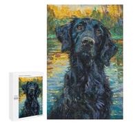 Adults Puzzles 1000 PCS Jigsaws Flatcoated Retriever Monet Puzzle for Adults Brain Teaser Game Analysis And Logic Parent-child Interaction 1000 PCS