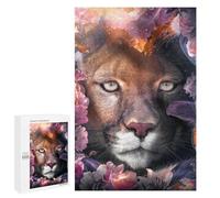 Adults Puzzles 1000 PCS Jigsaws Floral Cougar Puzzle for Adults Brain Teaser Game Analysis And Logic Parent-child Interaction 1000 PCS