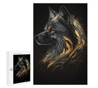 Adults Puzzles 1000 PCS Jigsaws Fox Black Gold Dark BG Puzzle for Adults Brain Teaser Game Analysis And Logic Parent-child Interaction 1000 PCS