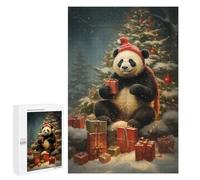 Adults Puzzles 1000 PCS Jigsaws Funny Panda Xmas Puzzle for Adults Brain Teaser Game Analysis And Logic Parent-child Interaction 1000 PCS