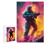 Adults Puzzles 1000 PCS Jigsaws Future Soldier in Action Puzzle for Adults Brain Teaser Game Analysis And Logic Parent-child Interaction 1000 PCS