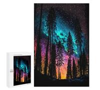Adults Puzzles 1000 PCS Jigsaws Galactic Forest Silhouette Jigsaw for Adults Toy Wall Decor Perfect Decoration Parent-child Interaction 1000 PCS