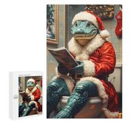 Adults Puzzles 1000 PCS Jigsaws Gator Santa on The Toilet Puzzle for Adults Brain Teaser Game Analysis And Logic Parent-child Interaction 1000 PCS