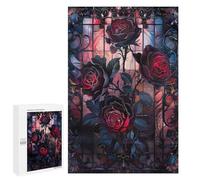 Adults Puzzles 1000 PCS Jigsaws Gothic Black Roses Jigsaw for Adults Anti-Stress Toys But Fun And Humorous Parent-child Interaction 1000 PCS