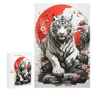 Adults Puzzles 1000 PCS Jigsaws Japan Ink White Tiger Puzzle for Adults Brain Teaser Game Analysis And Logic Parent-child Interaction 1000 PCS