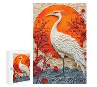 Adults Puzzles 1000 PCS Jigsaws Japanese Crane Art Print Jigsaw Puzzles for Teenagers Precision Cutting Parent-child Interaction Beautiful Design Game 1000 PCS
