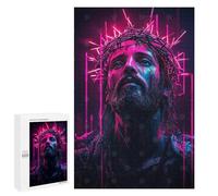 Adults Puzzles 1000 PCS Jigsaws Jesus in Neon Lights Puzzle for Adults Brain Teaser Game Analysis And Logic Parent-child Interaction 1000 PCS