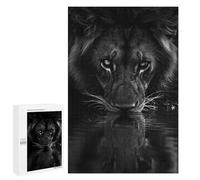 Adults Puzzles 1000 PCS Jigsaws Lion Drinking Water Black And White Jigsaw Puzzle Family Games Enhance Memory Unique Gifts for Birthday And Christmas 1000 PCS