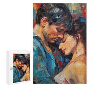 Adults Puzzles 1000 PCS Jigsaws Loving Couple Watercolor Puzzle for Adults Brain Teaser Game Analysis And Logic Parent-child Interaction 1000 PCS