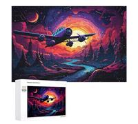 Adults Puzzles 1000 PCS Jigsaws Magical Sunset Flight Adventure -2 Jigsaw Puzzle Brain Teaser Game A Work of Art Birthday And Unique Gifts 1000 PCS