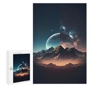 Adults Puzzles 1000 PCS Jigsaws Majestic Mountain Planet Sky Jigsaw for Adults Toy Wall Decor Perfect Decoration Parent-child Interaction 1000 PCS