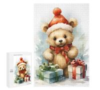 Adults Puzzles 1000 PCS Jigsaws Merry Tiny Bear Xmas Puzzle for Adults Brain Teaser Game Analysis And Logic Parent-child Interaction 1000 PCS