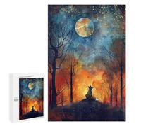 Adults Puzzles 1000 PCS Jigsaws Moonlit Fox Dreams Adult Jigsaw Puzzle Family Games Stress Reliever Parent-child Interaction 1000 PCS