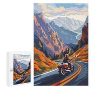 Adults Puzzles 1000 PCS Jigsaws Motorcycle Mountain Puzzle for Adults Brain Teaser Game Analysis And Logic Parent-child Interaction 1000 PCS