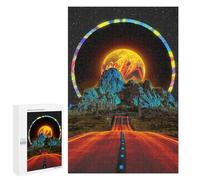 Adults Puzzles 1000 PCS Jigsaws Neon Desert Road to Nowhere Jigsaw for Adults Toy Wall Decor Perfect Decoration Parent-child Interaction 1000 PCS